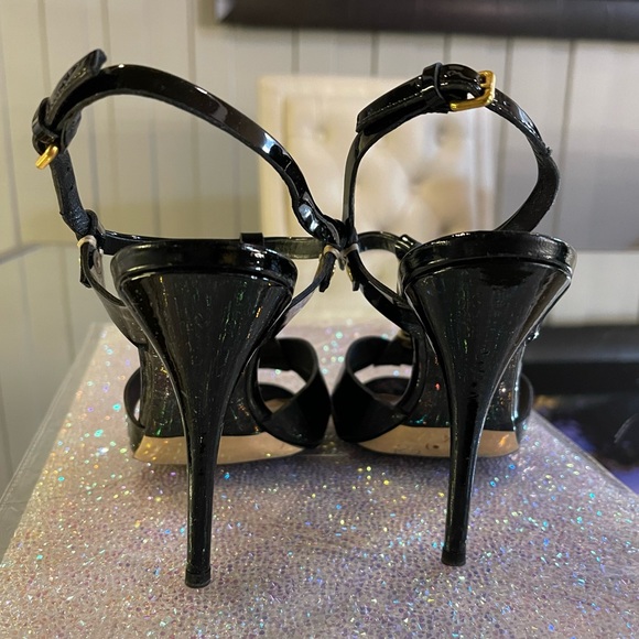 Miu miu black patent stiletto sandals size 37.5 - Picture 5 of 8